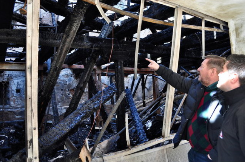 Brandstelle wird untersucht